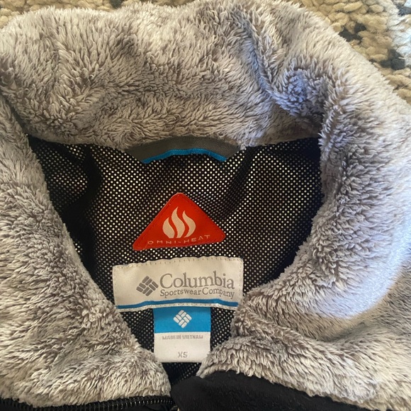 Black Columbia omni heat puffer jacket XS with faux fur collar - Picture 2 of 3